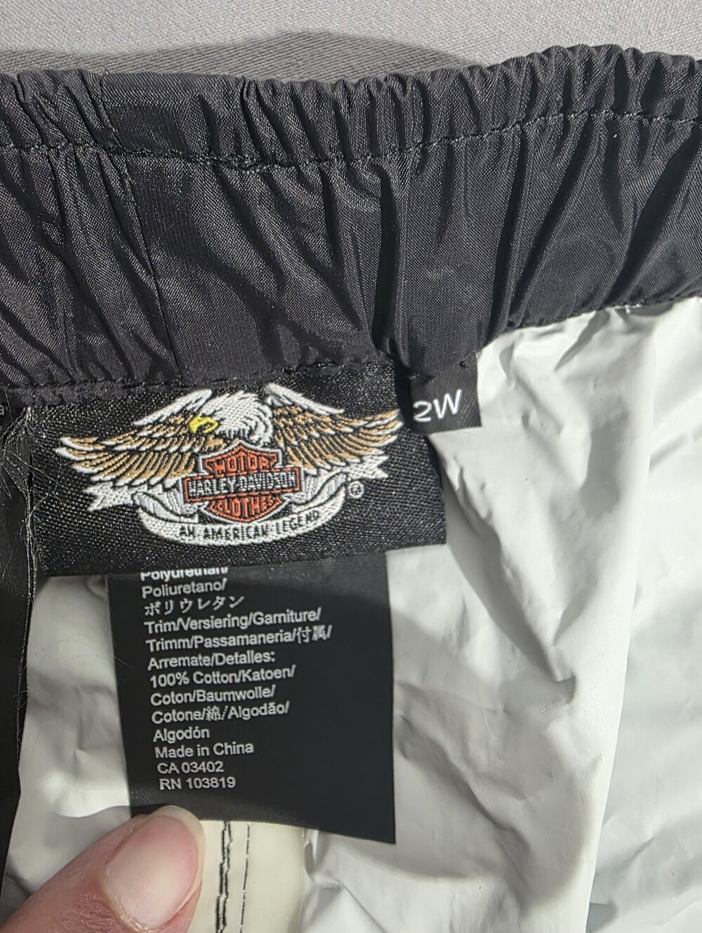 Harley-Davidson Black and White Rain Pants with Stirrups And Logo Trim